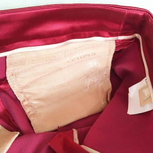 GALLIANO Red Midi Satin Pencil Skirt - Picture 7 of 13